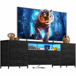 12-Drawer TV Stand Dresser with Power Outlets & LED Lights – Modern Media Console for 75 TV 10