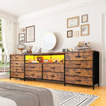 12-Drawer TV Stand Dresser with Power Outlets & LED Lights – Modern Media Console for 75 TV 4
