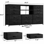 12 Drawers TV Stand for 55'' TV – Stylish Media Console with Charging Station & LED Lights for Living Room - Trendyhousehold.co