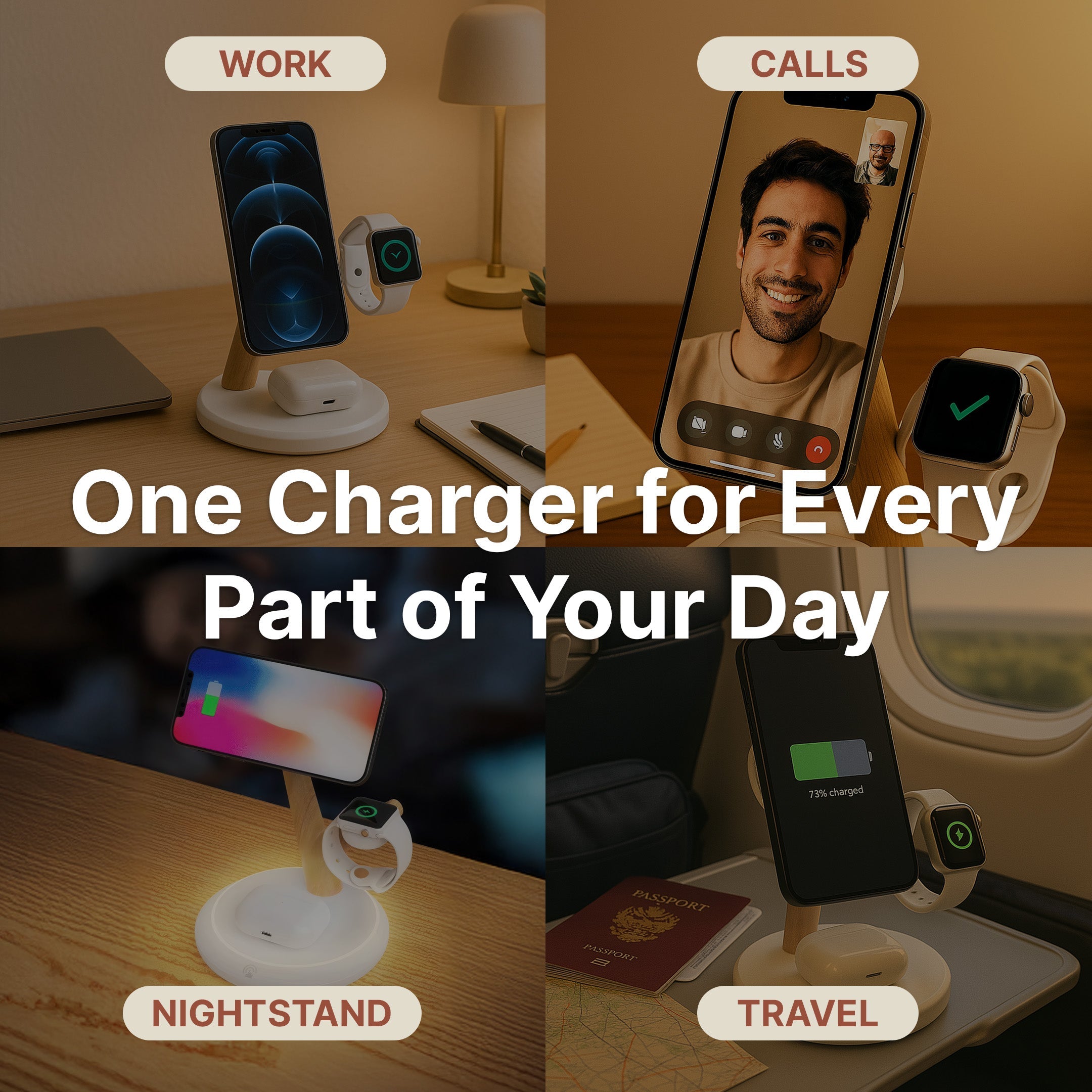 3-in-1 MagSafe Charger Wireless Charger for iPhone, AirPods, Apple Watch 2