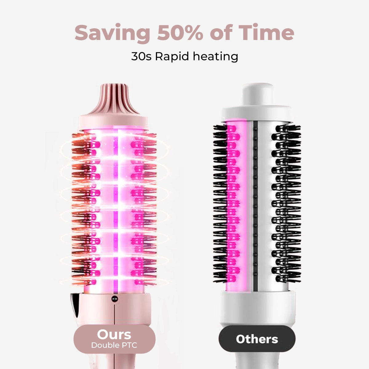 3-in-1 Pro Negative Ion Thermal Brush with Dual PTC Heaters 3