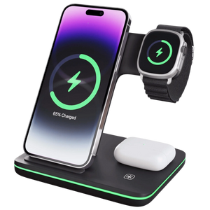3-in-1 Wireless Charger for iPhone, Apple Watch, and AirPods 0