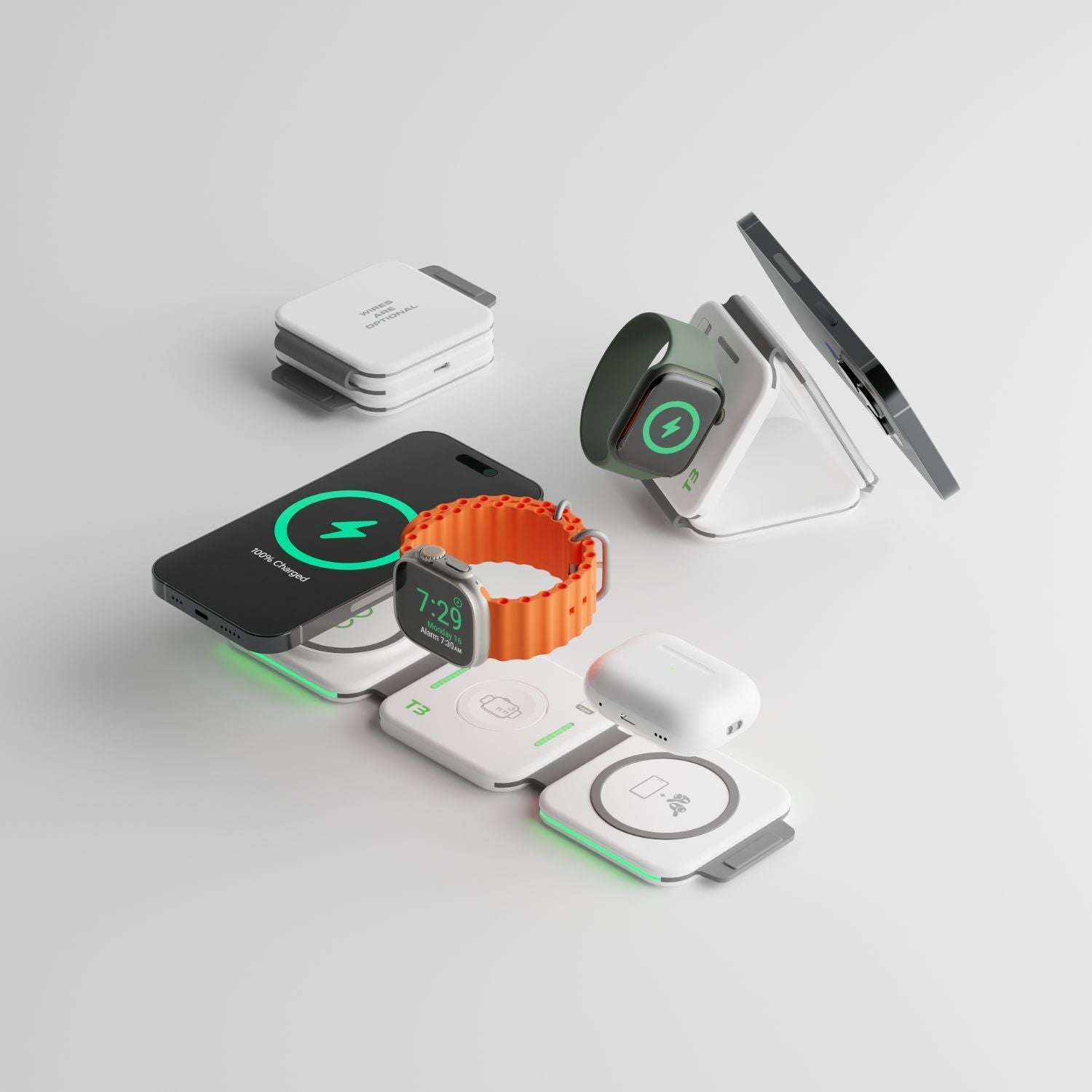 3 in 1 Wireless Charging Station for Apple Watch, iPhone, and AirPods 3