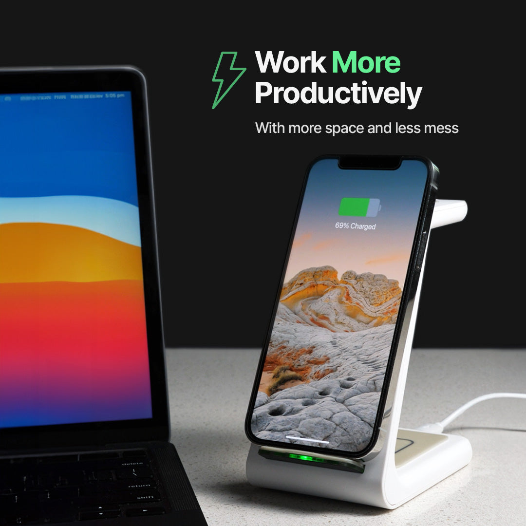 3 in 1 Wireless Charging Station for Apple, Samsung, Smartwatch, and AirPods 3