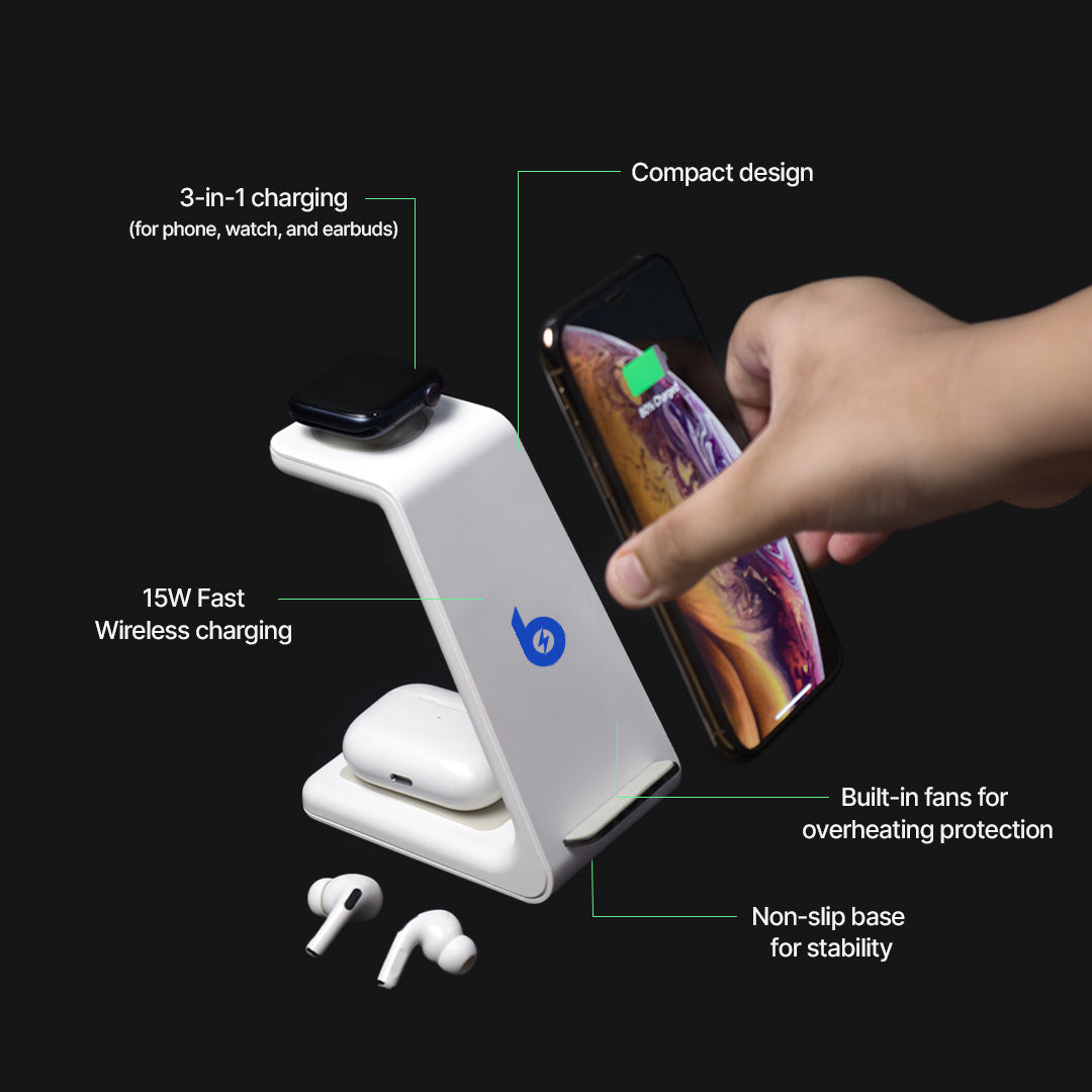 3 in 1 Wireless Charging Station for Apple, Samsung, Smartwatch, and AirPods 7