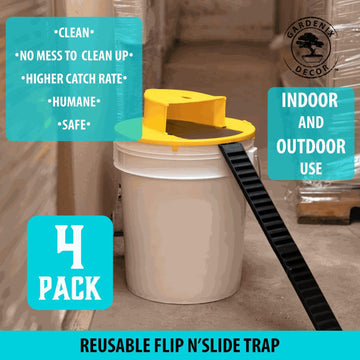 4-Pack Bucket Lid Mouse Trap – Humane Mice Traps for Effective Indoor & Outdoor Rodent Control 1