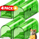 4-Pack Humane Mouse Traps – Safe, Easy Live Catch Mice Traps for Home Use 0