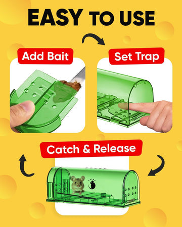 4-Pack Humane Mouse Traps – Safe, Easy Live Catch Mice Traps for Home Use 3