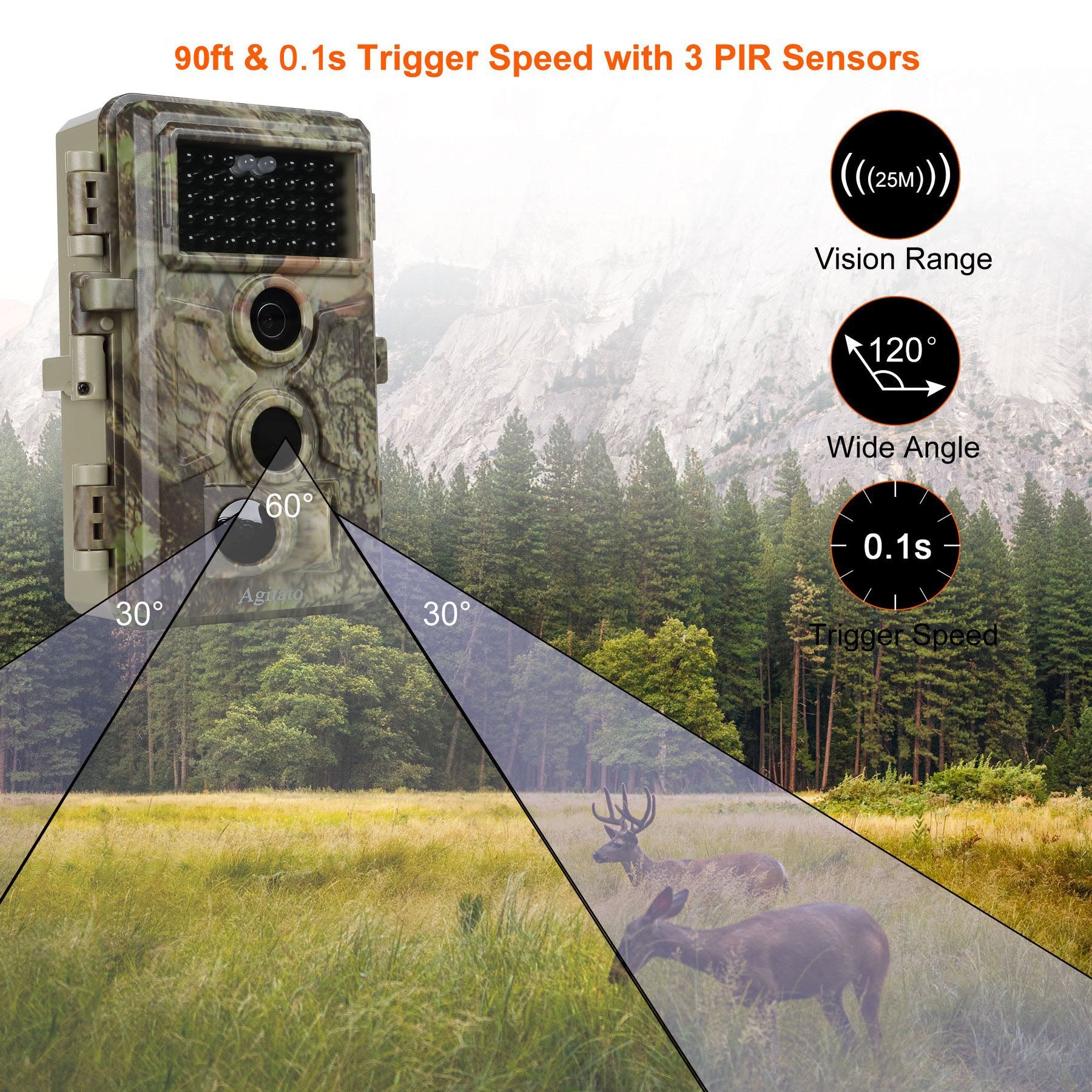 64MP Waterproof Game Camera 4-Pack Motion Activated Trail Cameras for Wildlife Tracking 2