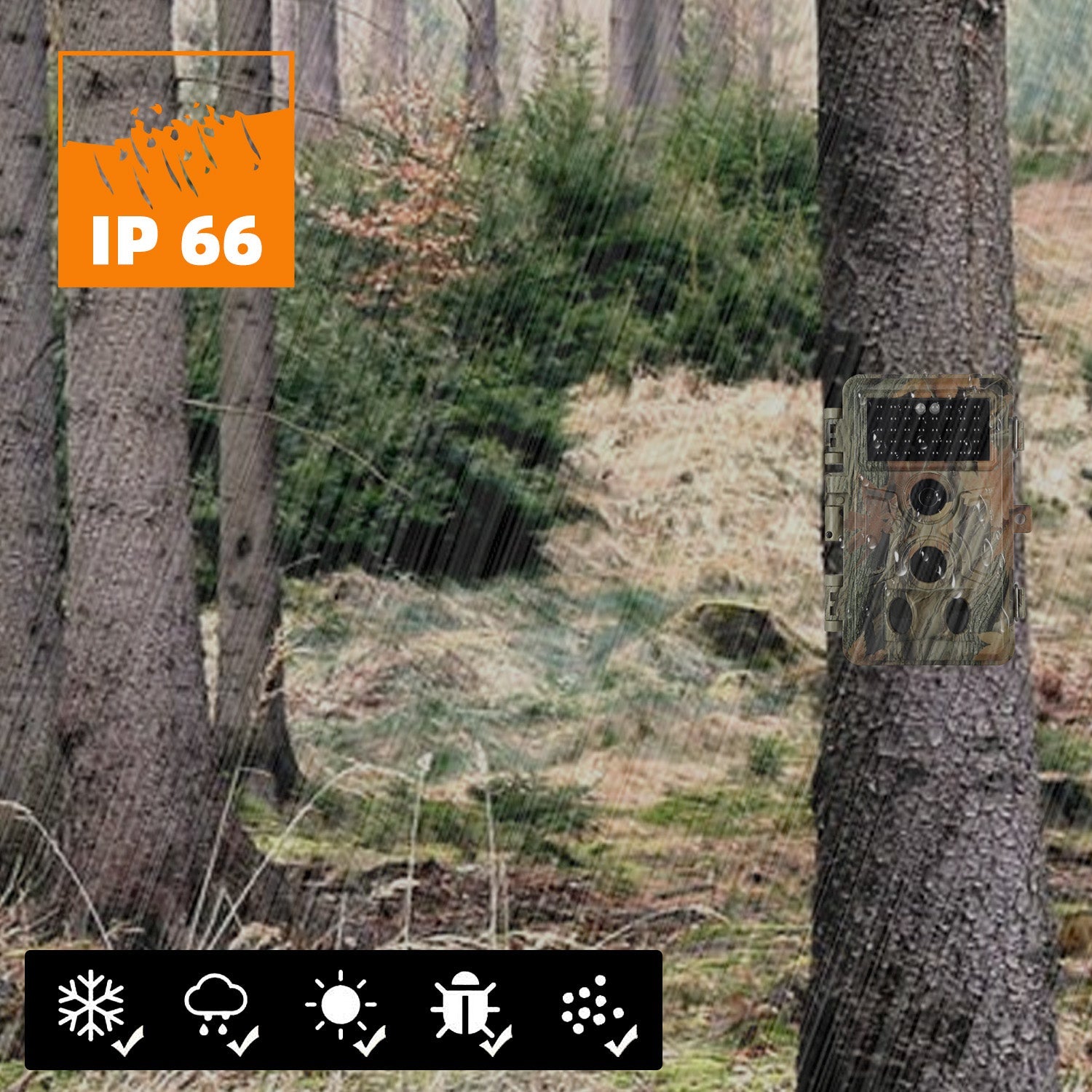 64MP Waterproof Game Camera 4-Pack Motion Activated Trail Cameras for Wildlife Tracking 3