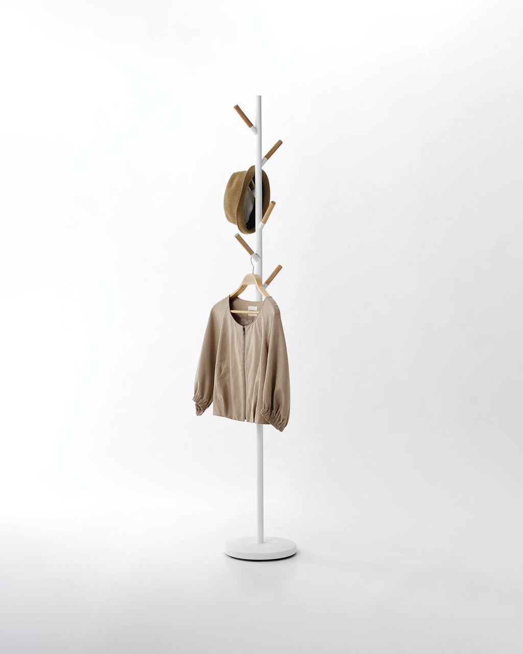 70 Steel Coat Rack Stand with Wooden Pegs for Entryway Modern Design 0