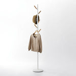 70 Steel Coat Rack Stand with Wooden Pegs for Entryway Modern Design 0