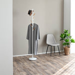 70 Steel Coat Rack Stand with Wooden Pegs for Entryway Modern Design 5
