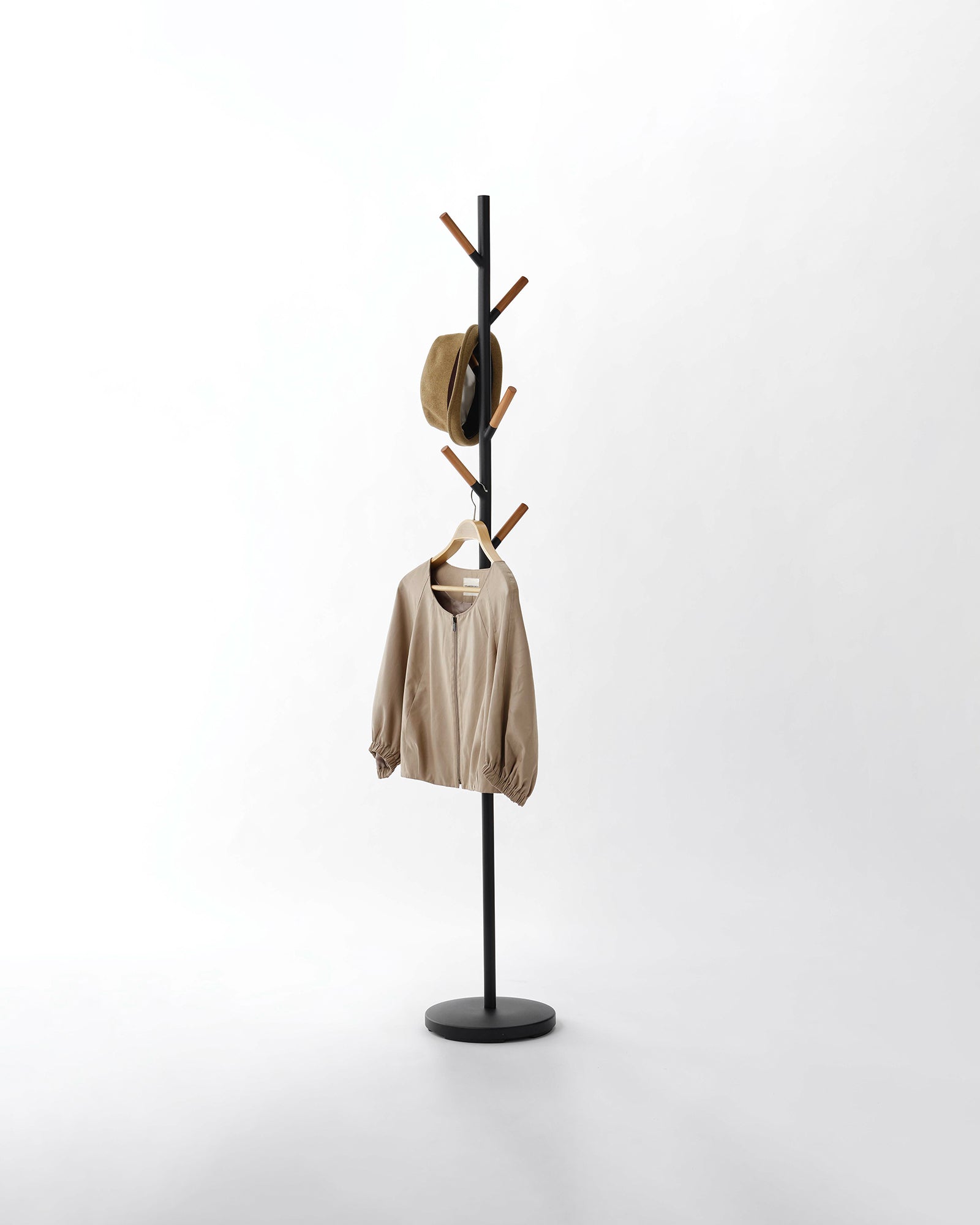 70 Steel Coat Rack Stand with Wooden Pegs for Entryway Modern Design 9