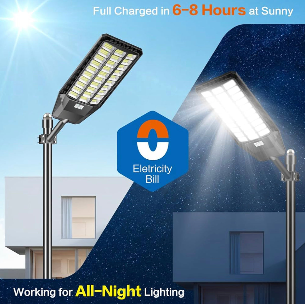 9000W Solar Street Light 180000 Lumens Motion Sensor Outdoor LED Solar Street Lamp 4