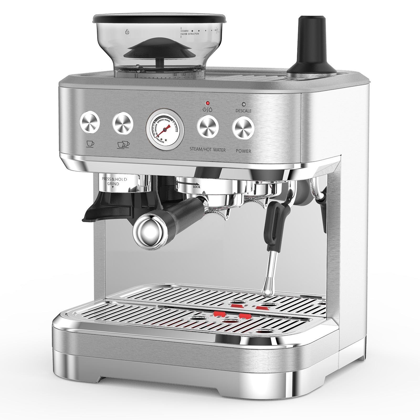 All-in-One Espresso Machine with Built-In Grinder and Milk Frother 0