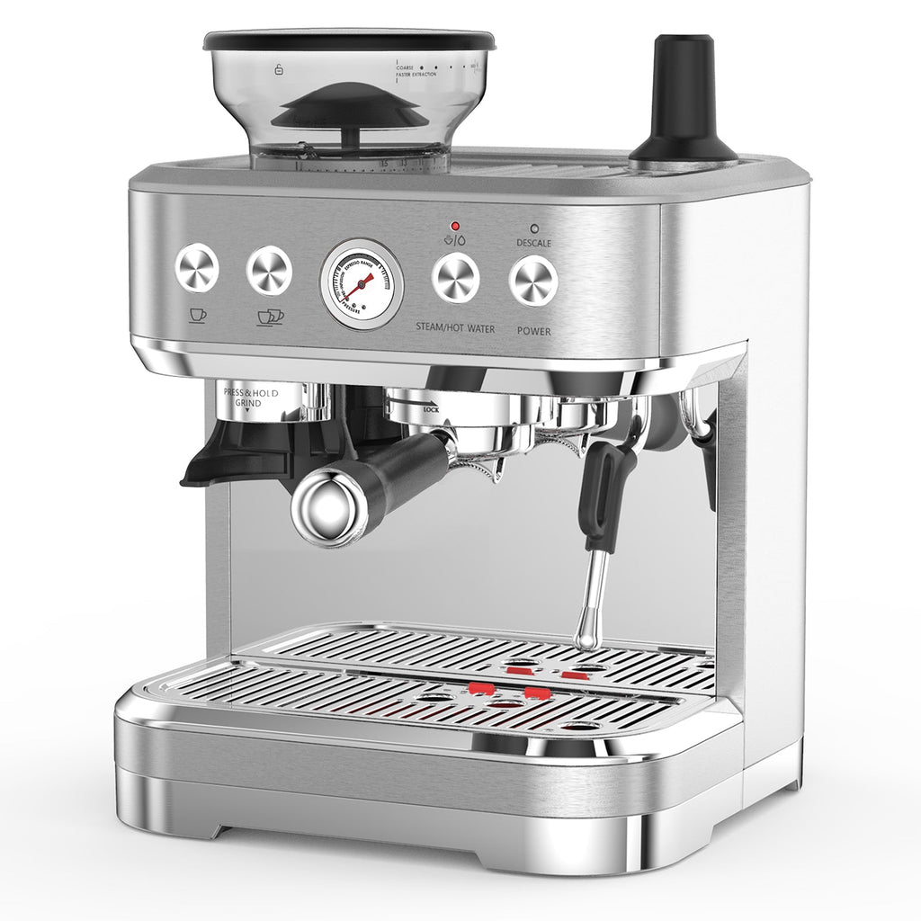All-in-One Espresso Machine with Built-In Grinder and Milk Frother 0