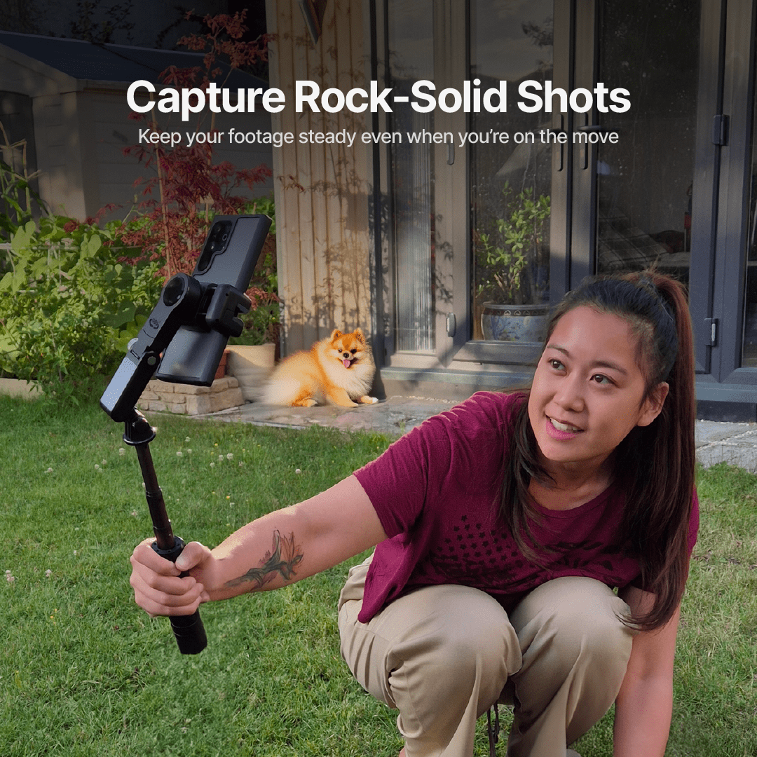 AutoFocus Tripod for Creators 360° Face Tracking Selfie Stick with Light and Remote 5