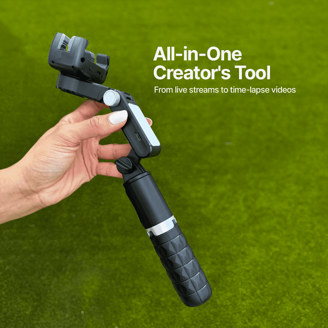 AutoFocus Tripod for Creators 360° Face Tracking Selfie Stick with Light and Remote 7