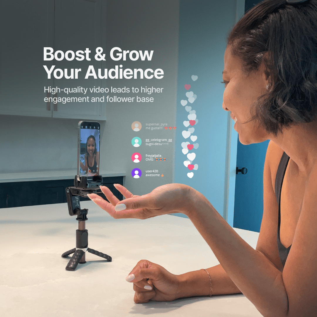 AutoFocus Tripod for Creators 360° Face Tracking Selfie Stick with Light and Remote 8