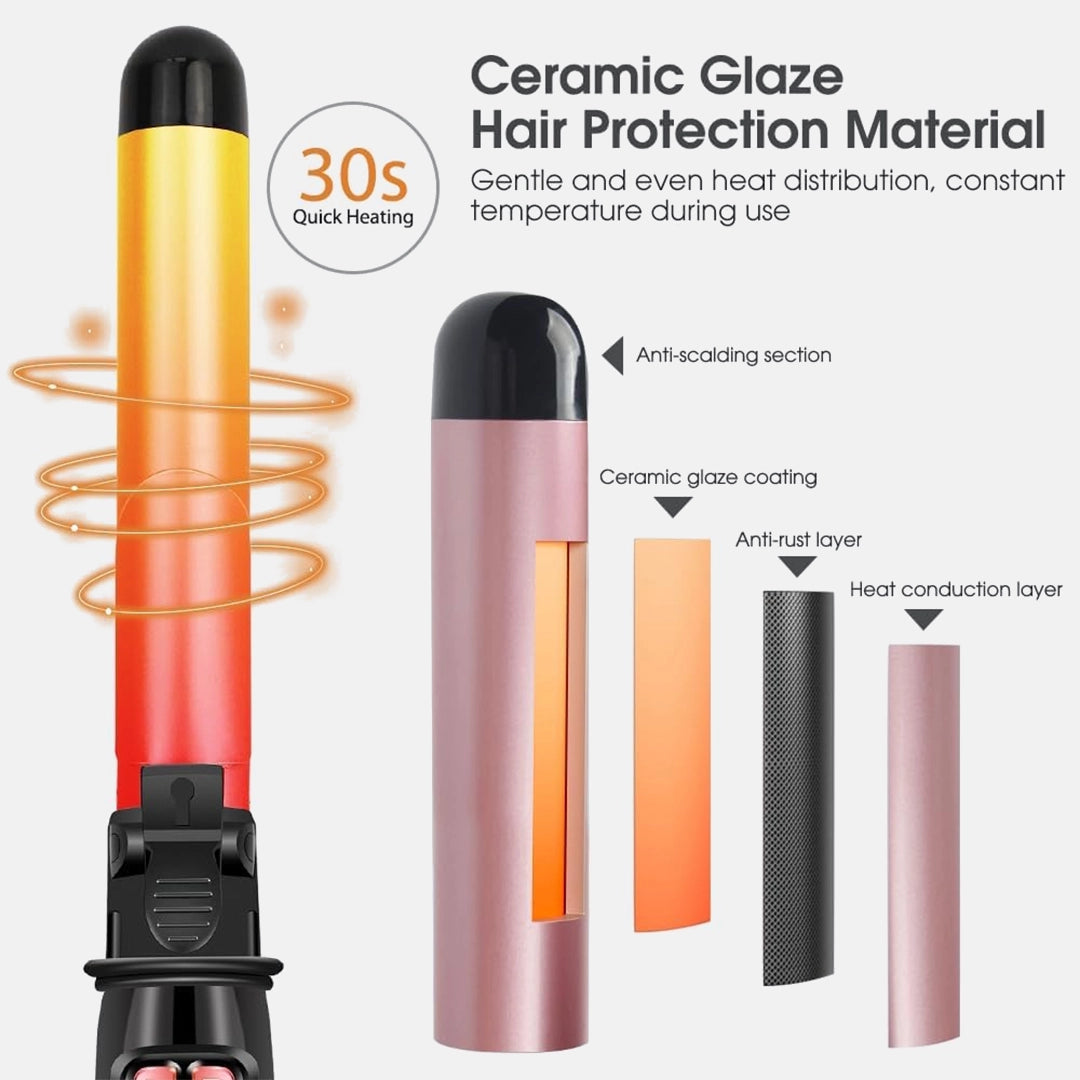 Auto Rotating Curling Iron with LED Display and Smart Temperature Settings 3