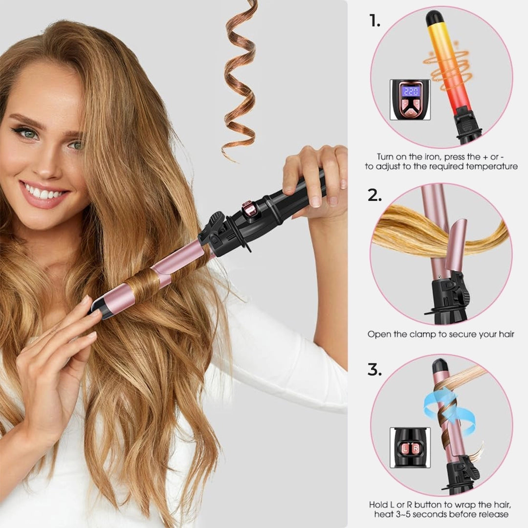 Auto Rotating Curling Iron with LED Display and Smart Temperature Settings 8