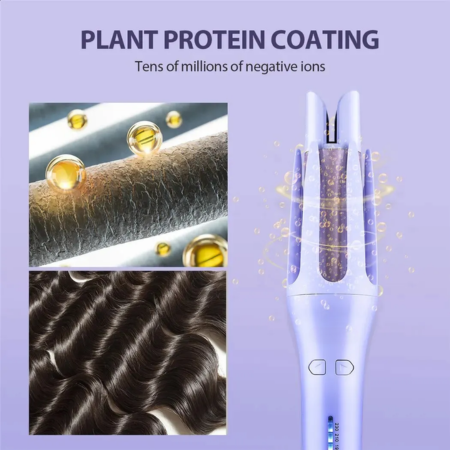 Automatic Rotating Curling Wand 2 in 1 Ceramic Hair Curler for Effortless Curls 3