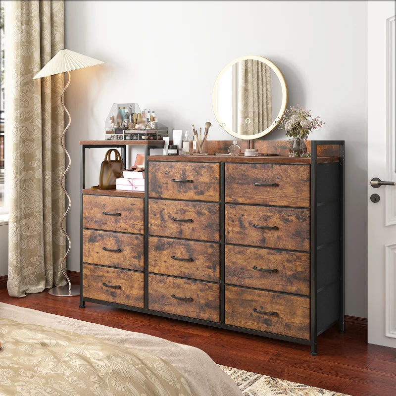 Black Tall Dresser - 11-Drawer Bedroom Dresser with Ample Storage for Sale - Versatile & Stylish Design 1