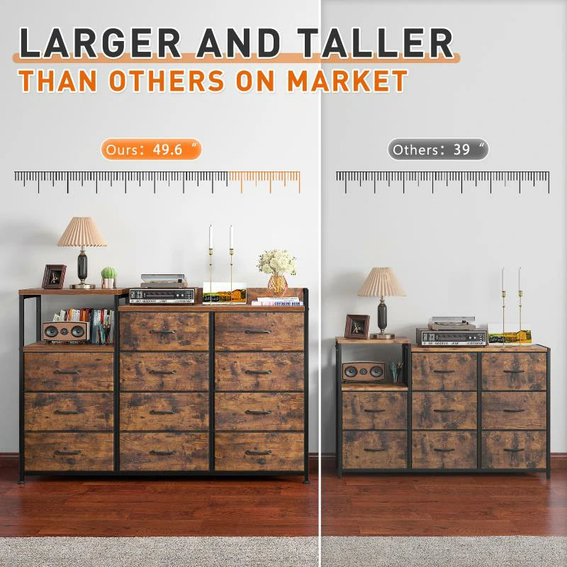 Black Tall Dresser - 11-Drawer Bedroom Dresser with Ample Storage for Sale - Versatile & Stylish Design 5