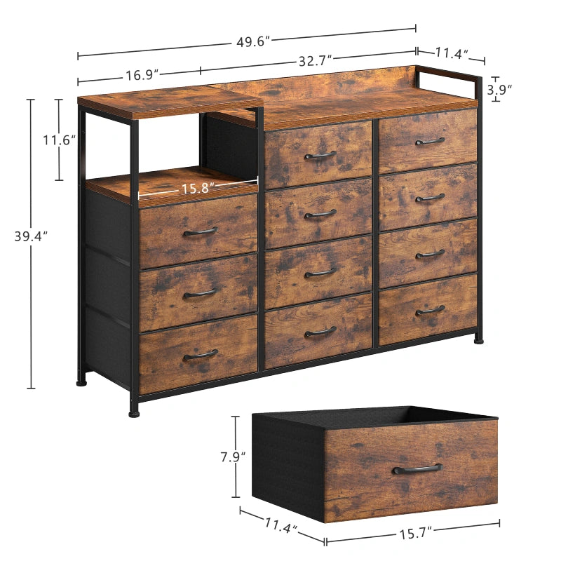 Black Tall Dresser - 11-Drawer Bedroom Dresser with Ample Storage for Sale - Versatile & Stylish Design 7