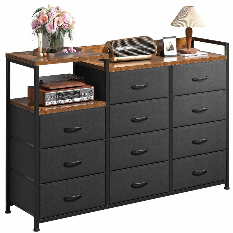 Black Tall Dresser - 11-Drawer Bedroom Dresser with Ample Storage for Sale - Versatile & Stylish Design 8