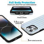 Blue Stripes Phone Case Soft Vertical Stripes Chic Design for Spring 7