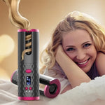 Cordless Automatic Hair Curler for Effortless Bouncy Curls, Adjustable Heat 0