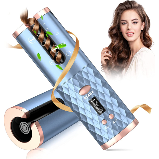 Cordless Automatic Hair Curler for Effortless Bouncy Curls, Adjustable Heat 2