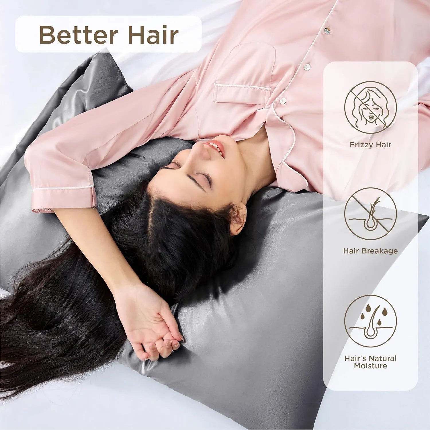 CozyRest® Silk Pillowcase Set – Best Silk Pillowcase for Hair & Skin | Luxurious 2 Pack 1
