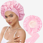 Double Layered Silk Satin Hair Cap - Ultimate Protection Silk Bonnet for Sleeping & Curly Hair Care 0