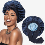 Double Layered Silk Satin Hair Cap - Ultimate Protection Silk Bonnet for Sleeping & Curly Hair Care 1