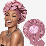 Double Layered Silk Satin Hair Cap - Ultimate Protection Silk Bonnet for Sleeping & Curly Hair Care 3