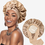 Double Layered Silk Satin Hair Cap - Ultimate Protection Silk Bonnet for Sleeping & Curly Hair Care 5