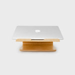 Ergonomic Laptop Stand for Desk Natural Birch Wood with Cable Management 2