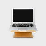 Ergonomic Laptop Stand for Desk Natural Birch Wood with Cable Management 3