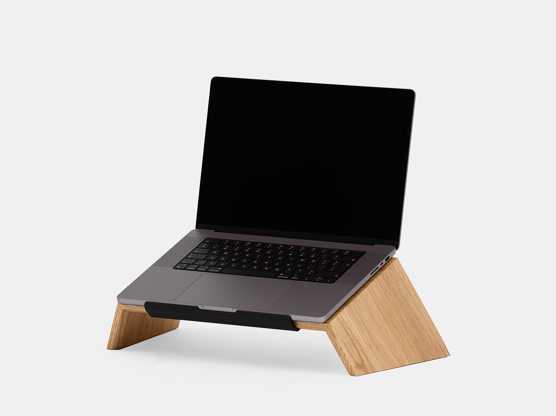 Ergonomic Wooden Laptop Stand for Desk with 100kg Capacity and Secure Grip 0