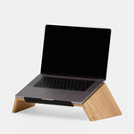 Ergonomic Wooden Laptop Stand for Desk with 100kg Capacity and Secure Grip 0