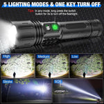 Extremely Bright Tactical Flashlight – 100,000 Lumens, Rechargeable & Waterproof | Ideal for Outdoor Adventures - Trendyhousehold.co