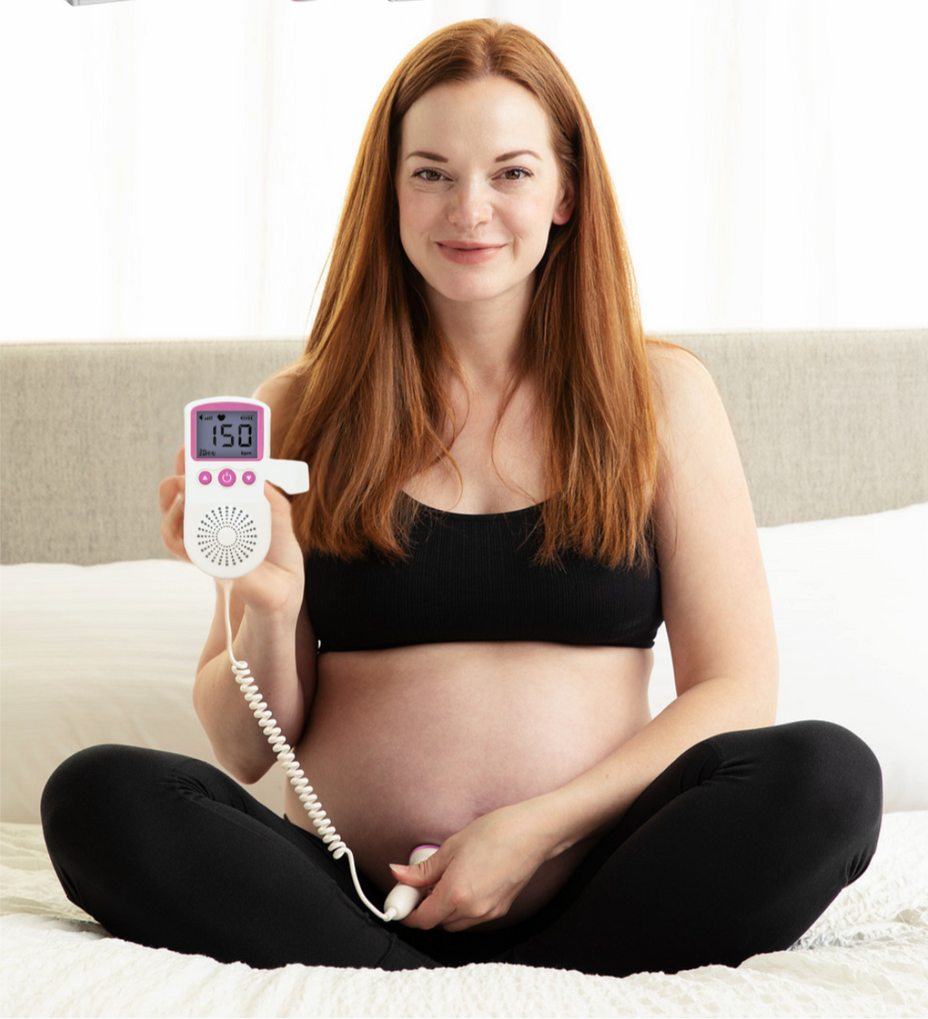Fetal Doppler Monitor At Home Baby Heartbeat Detector Portable Safe Use 0