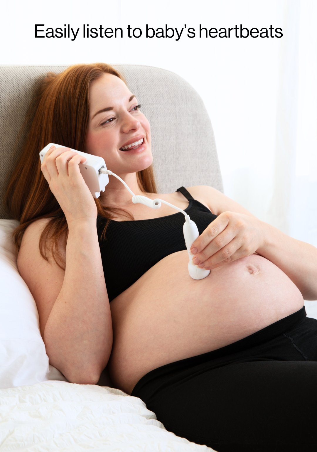 Fetal Doppler Monitor At Home Baby Heartbeat Detector Portable Safe Use 1