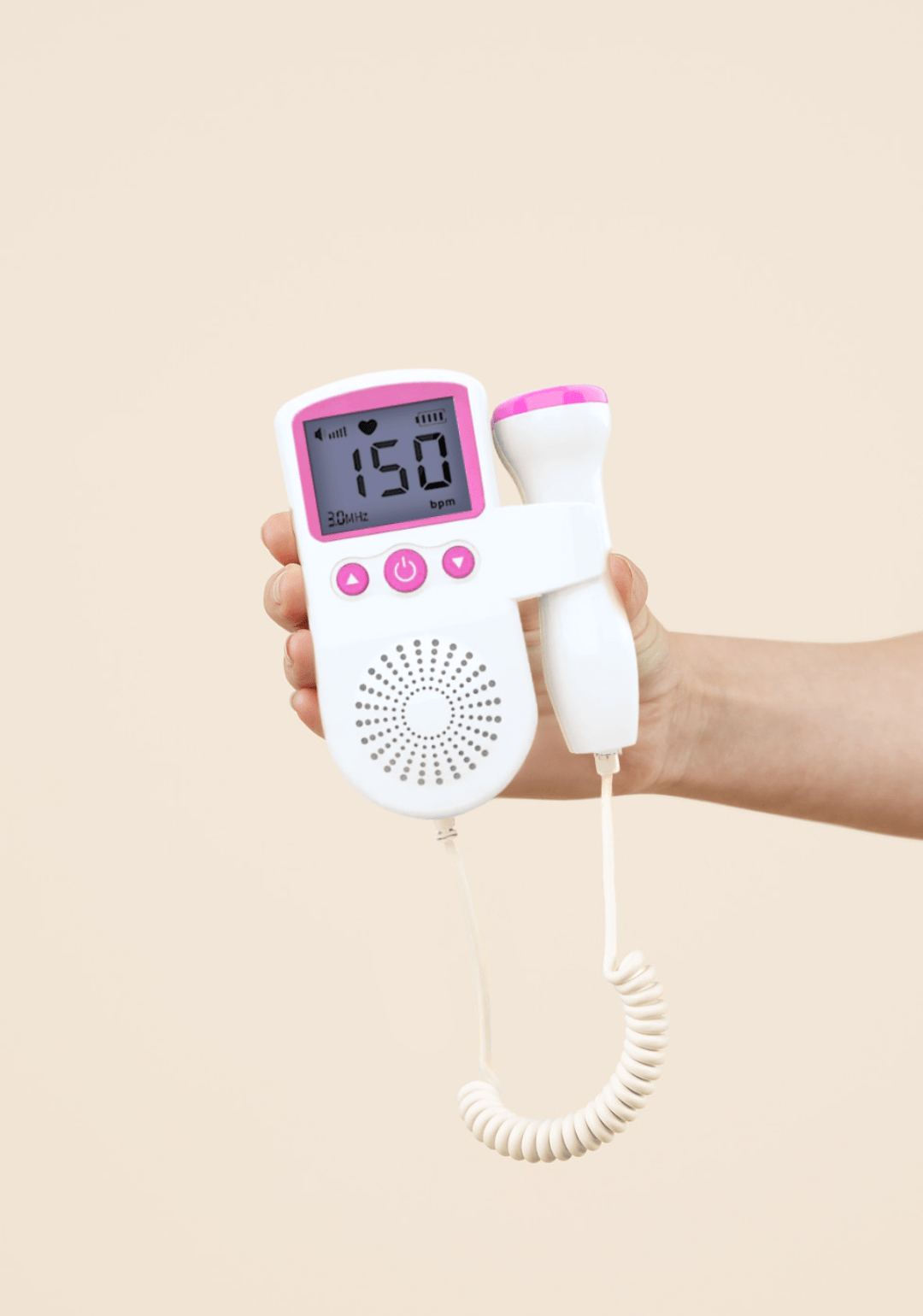 Fetal Doppler Monitor At Home Baby Heartbeat Detector Portable Safe Use 3