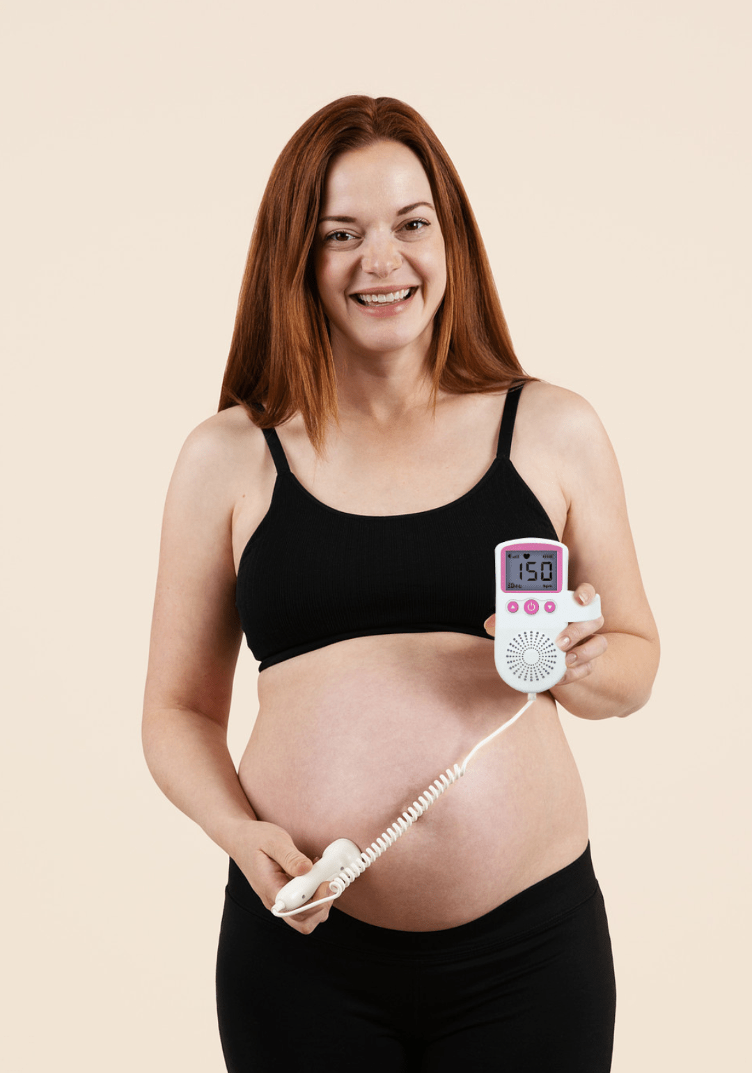 Fetal Doppler Monitor At Home Baby Heartbeat Detector Portable Safe Use 5