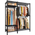 Heavy Duty Adjustable Portable Clothes Rack with Wheels for Bedroom Storage 5