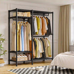 Heavy Duty Adjustable Portable Clothes Rack with Wheels for Bedroom Storage 7